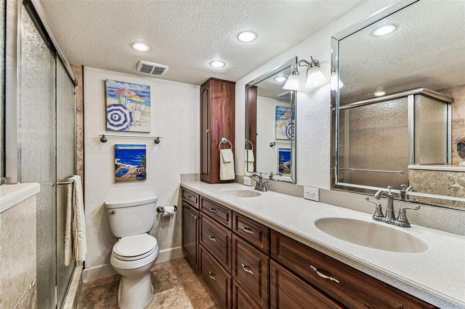 Double vanity and shower
