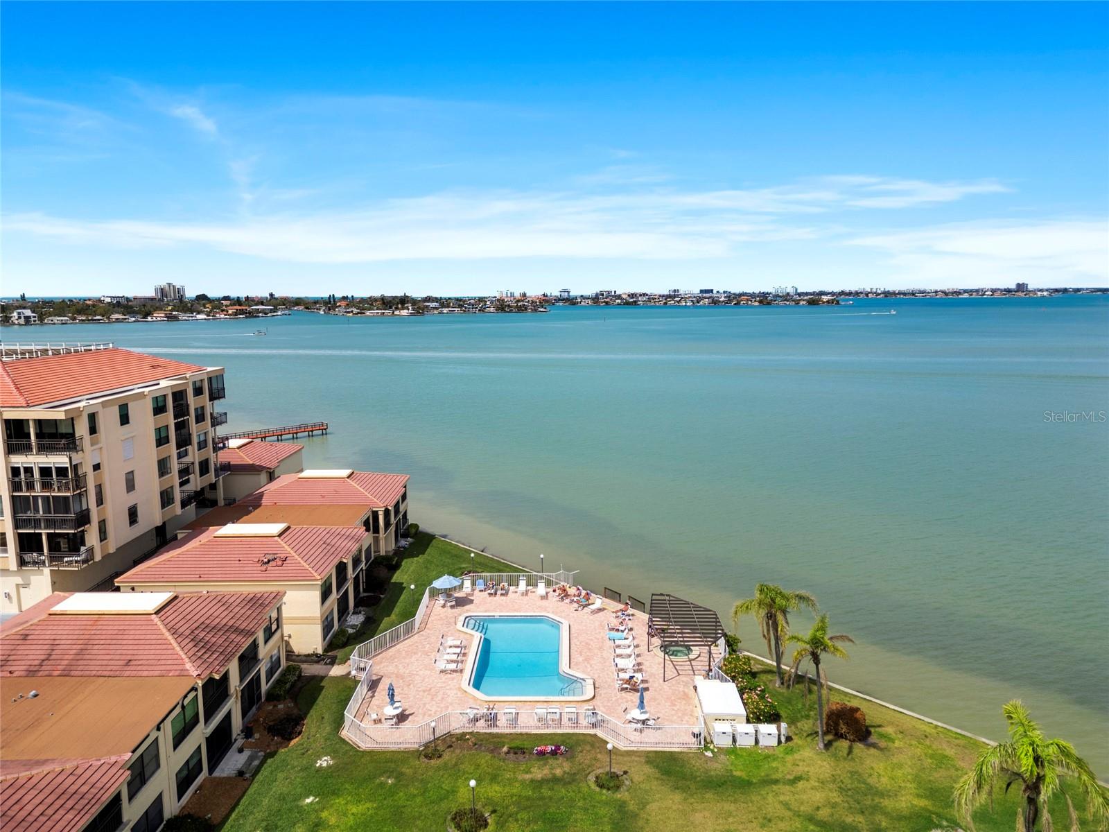 Community Pool View overlooking Boca Ciega Bay
