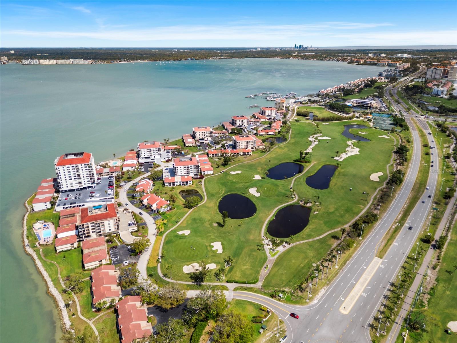 Aerial View of Golf Course with View of Downtown St. Pete