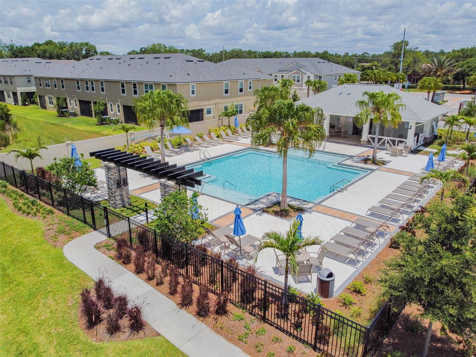 Community pool located in the center of the neighborhood