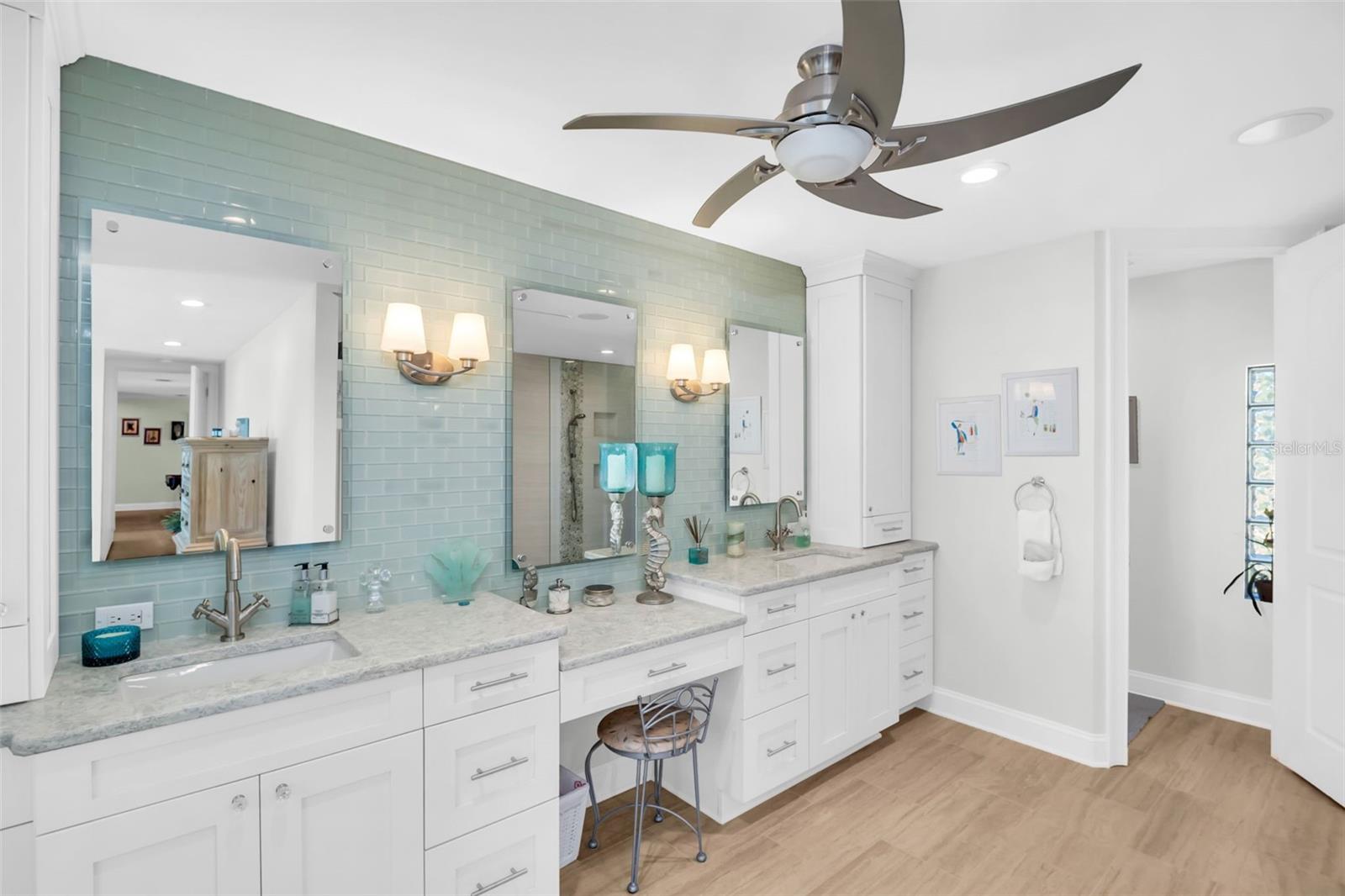 Owners Suite Bath with dual sinks and vanity