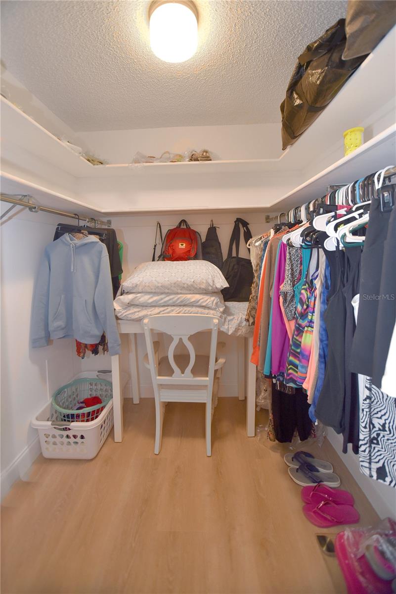 Walk in closet in master