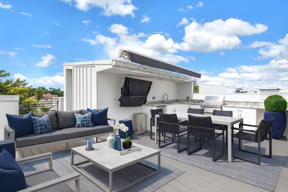 Virtually Staged Rooftop Deck