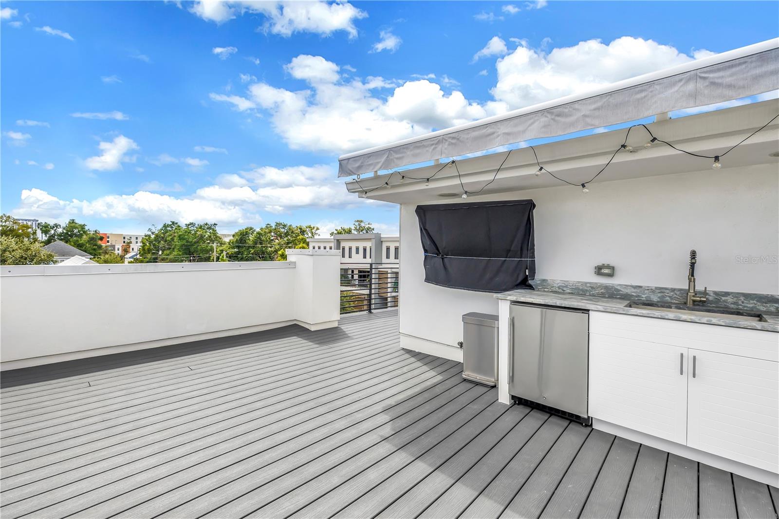 Trex deck and spacious granite countertop