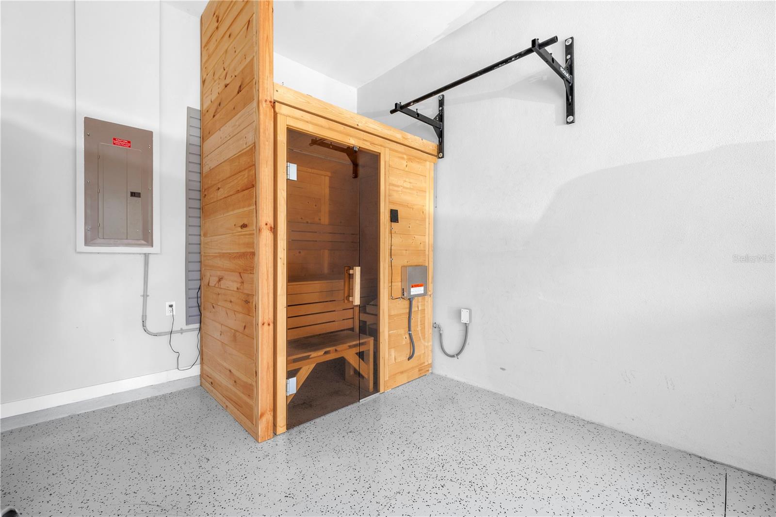 Do pull-ups, then relax in the sauna!