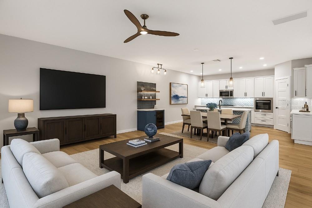 Virtually Staged Living Room & Dining Room