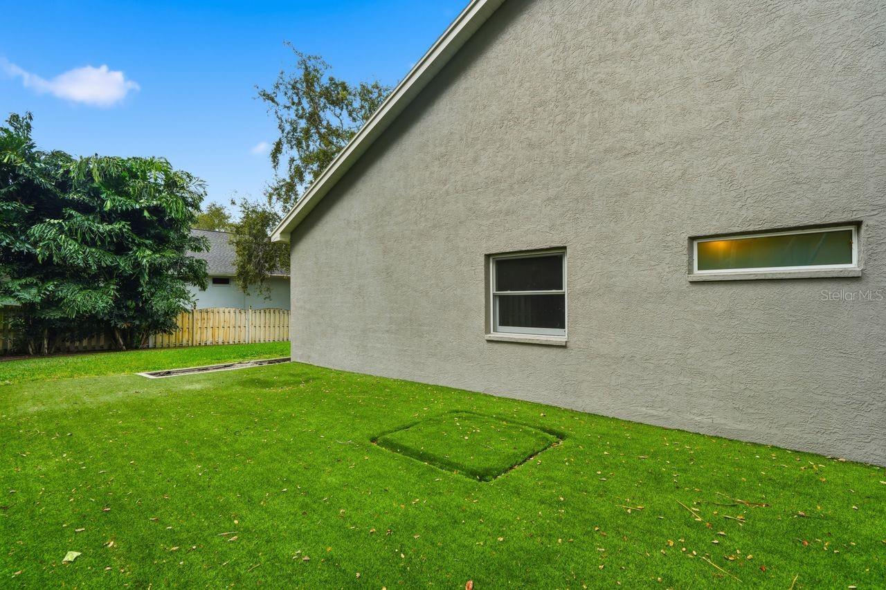 Turf Side Yard w/ Drainage