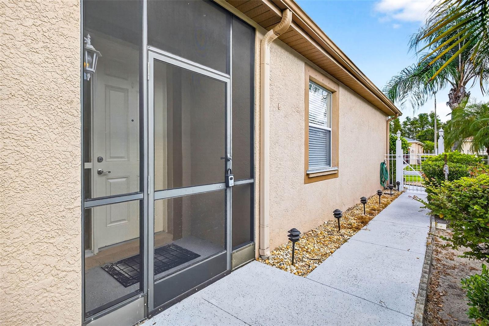 Screen door at entry