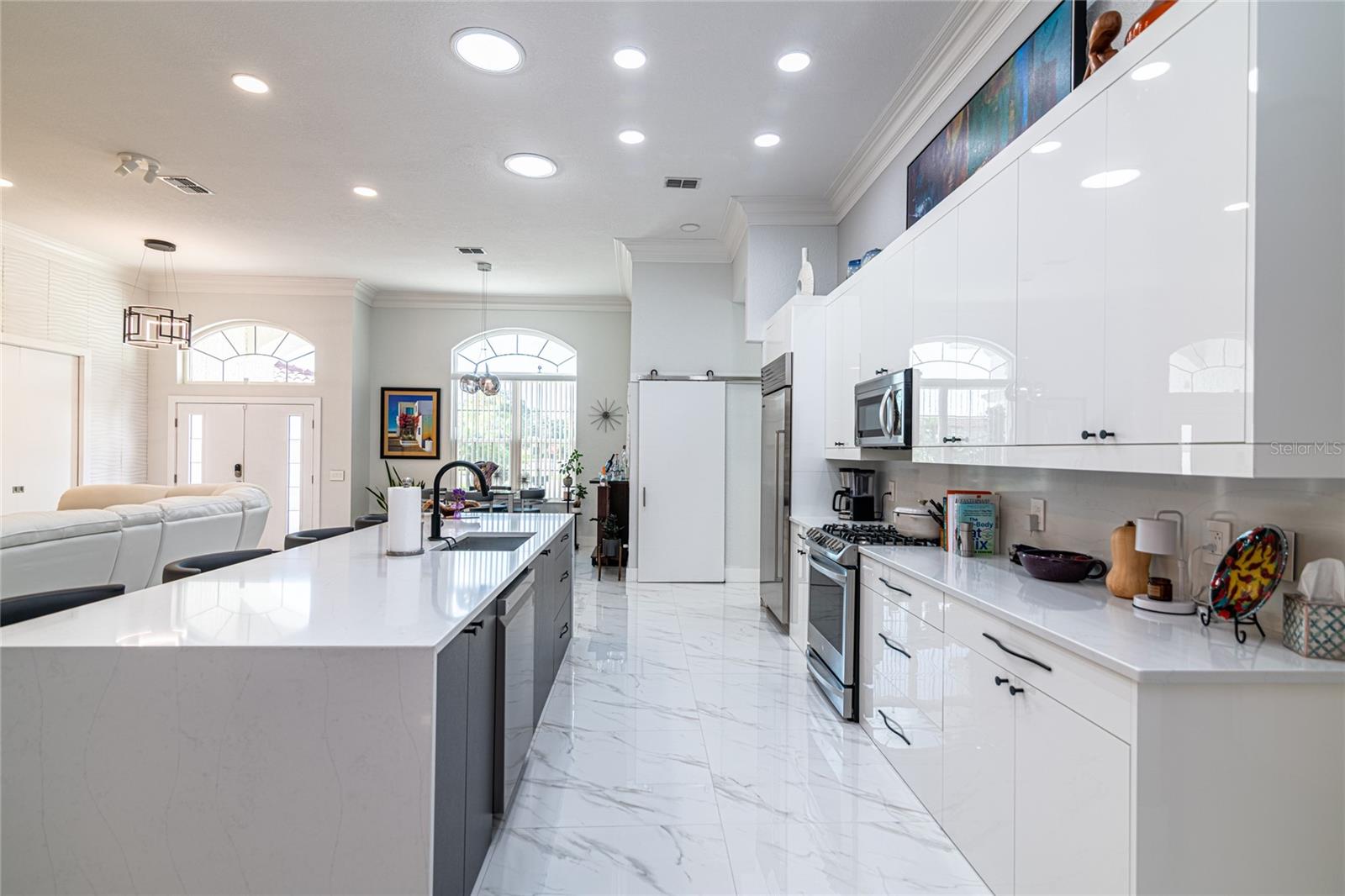 KITCHEN AREA WITH SUB-ZERO REFRIGERATOR