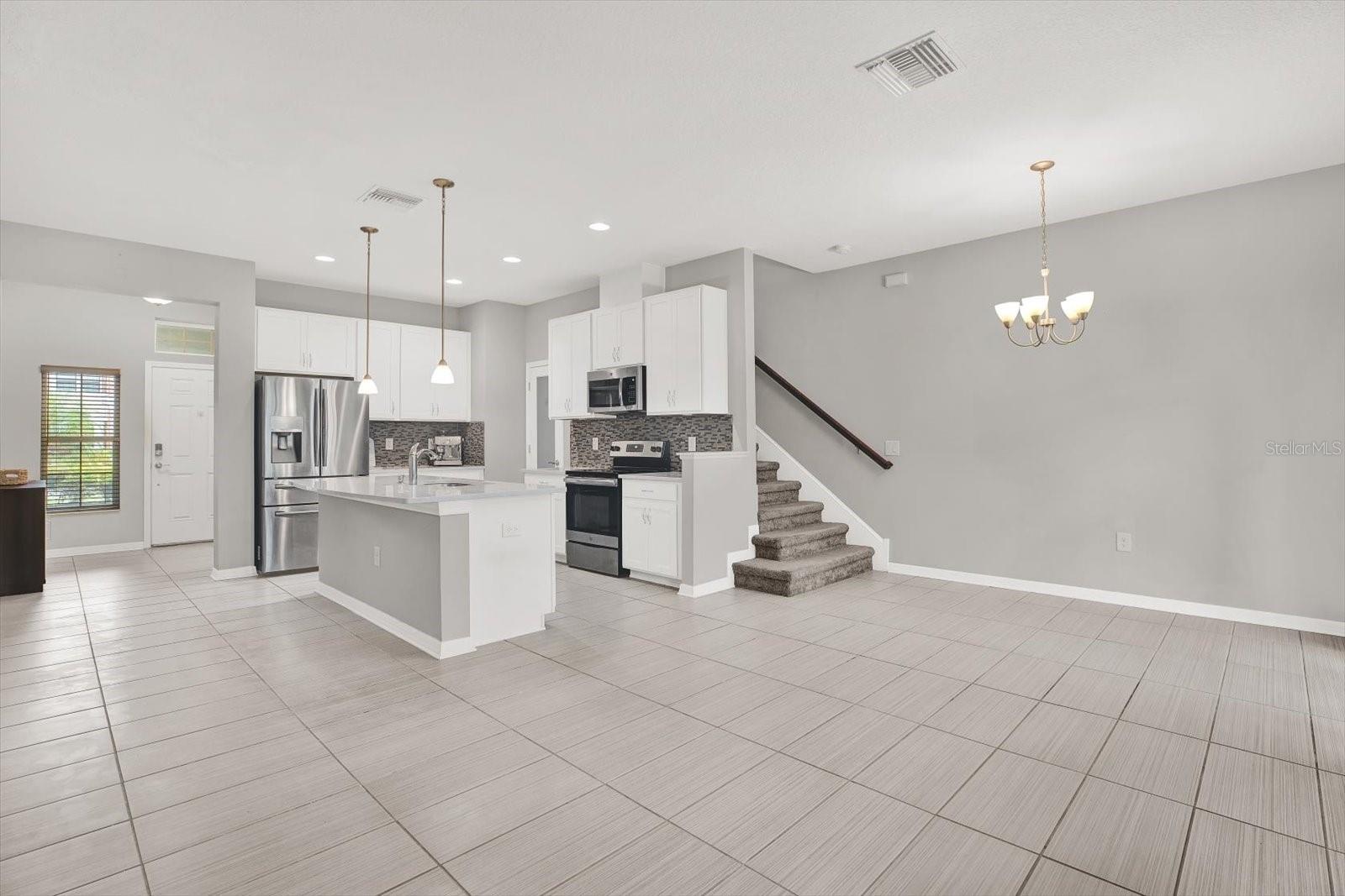 Kitchen, Living and Dining
