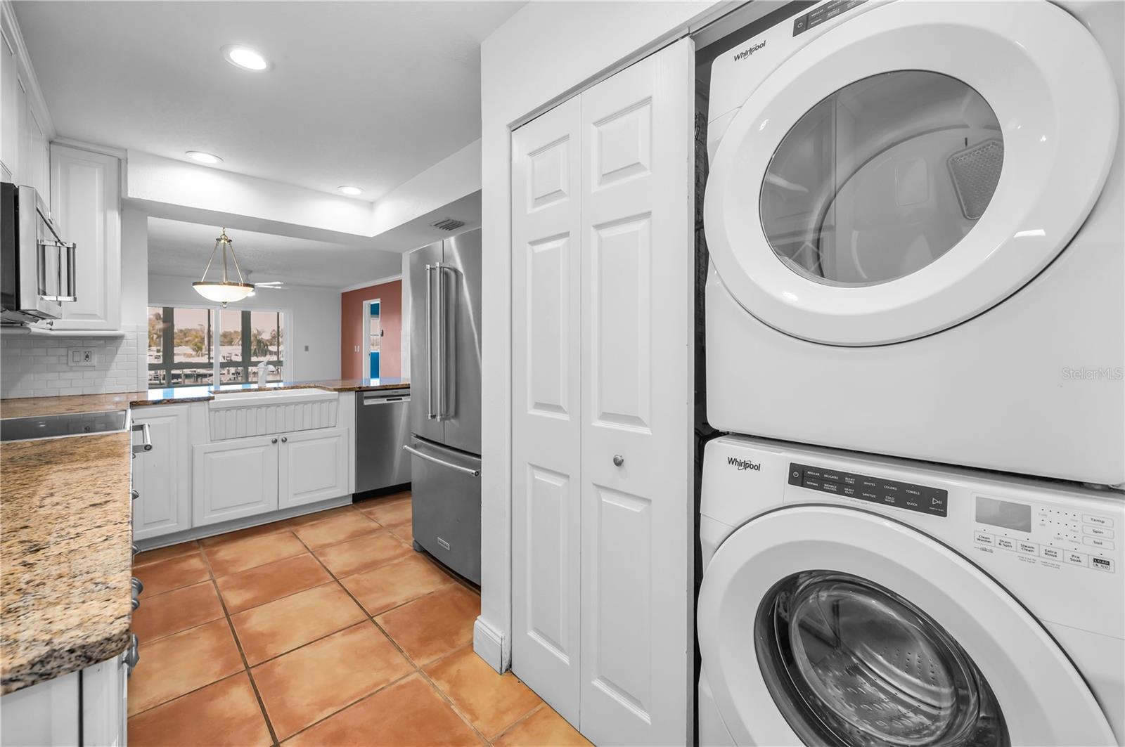 AC unit closet is to left of W/D