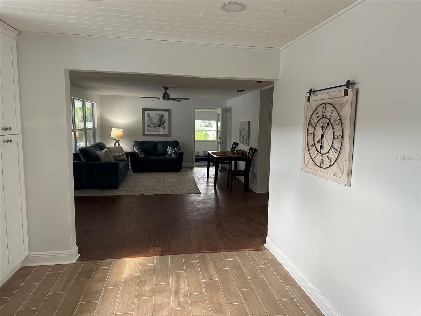 from kitchen to family room