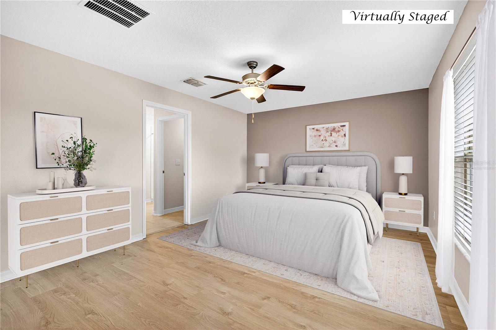 master suite virtually staged