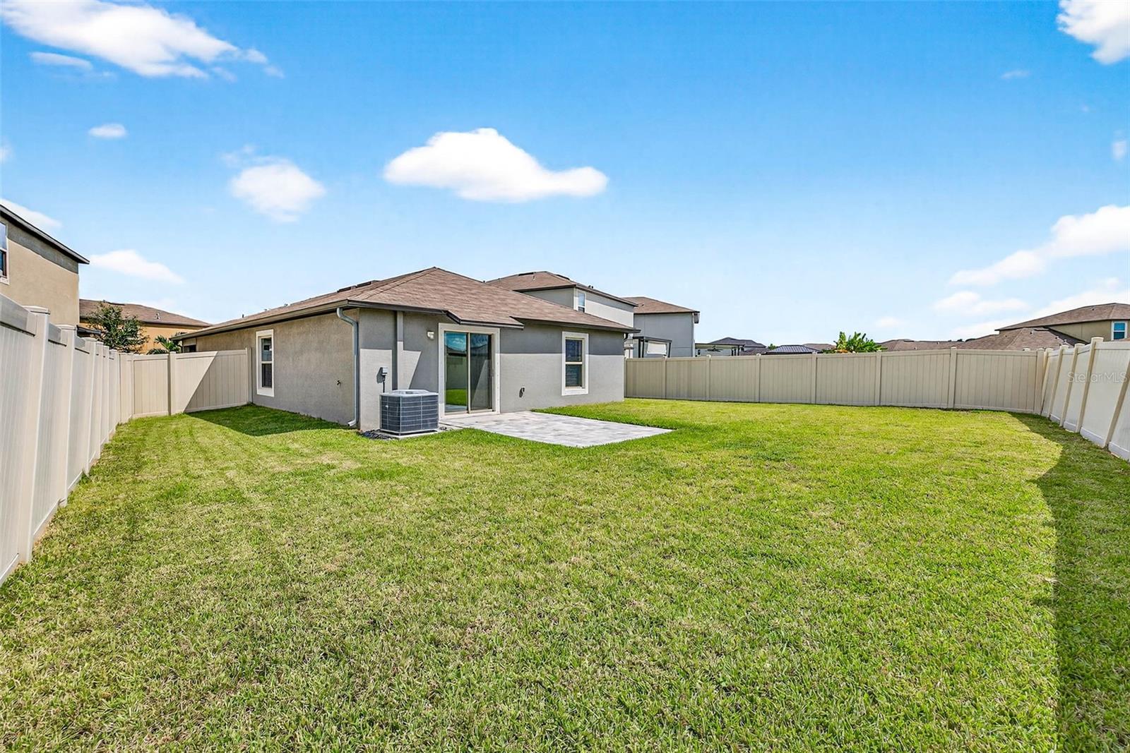 fully fenced back yard