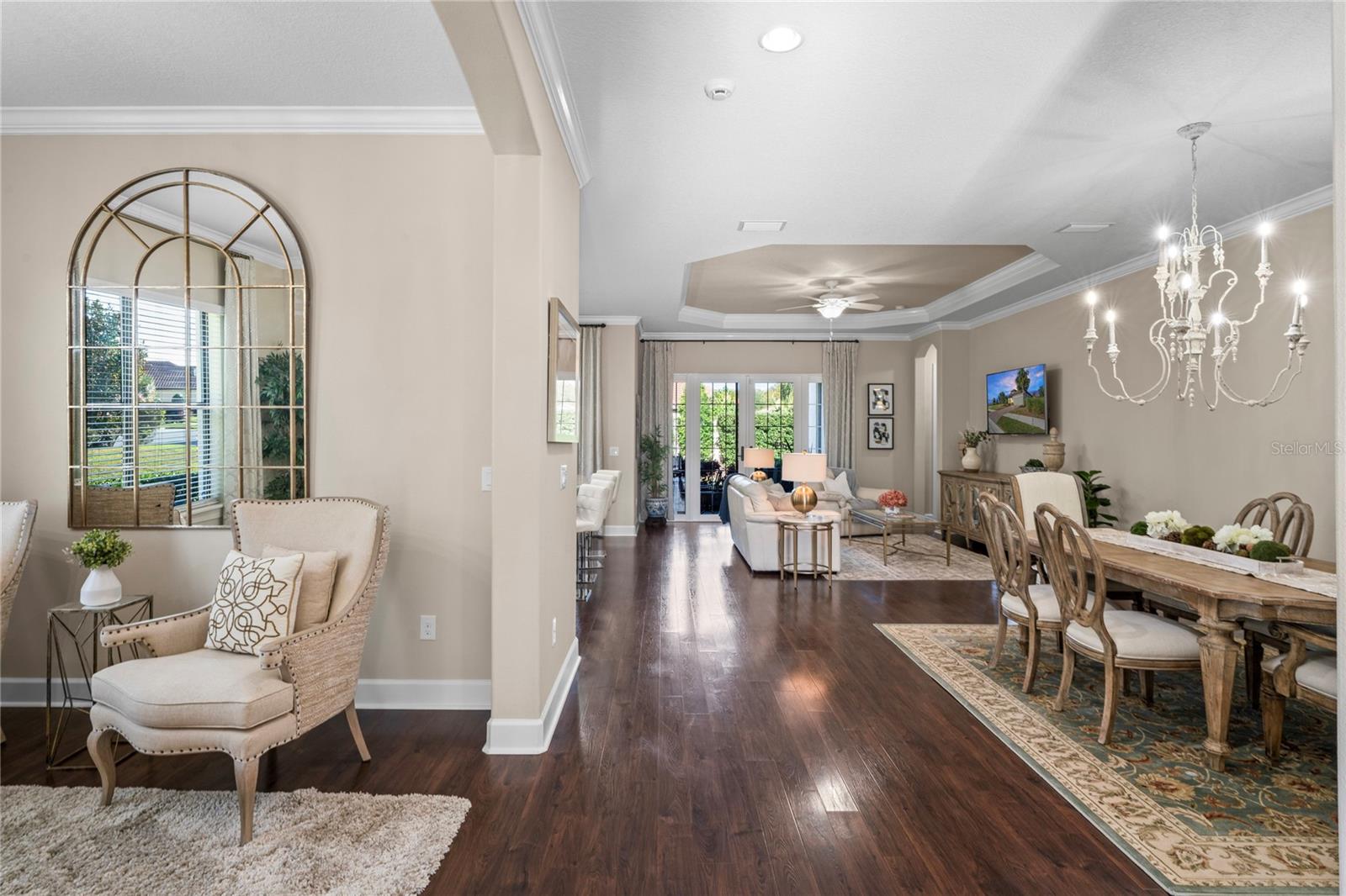 View of dining and side of flex space