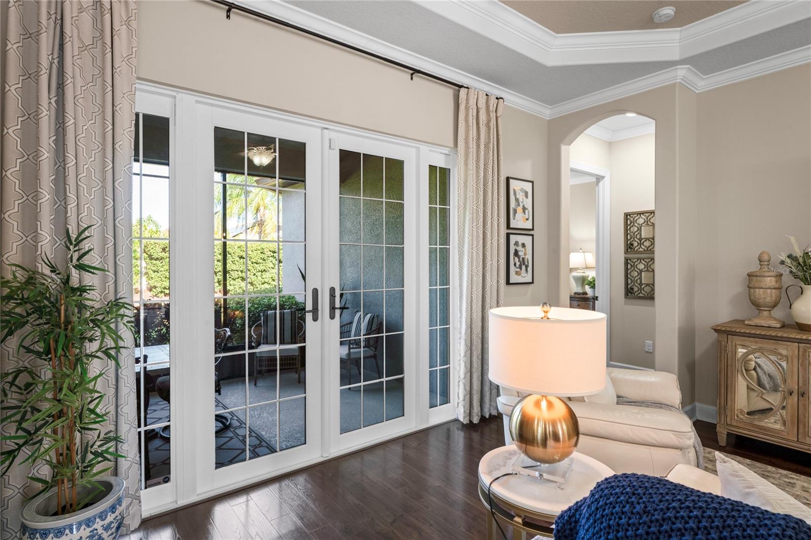 Hurricane Impact French Doors Living Room