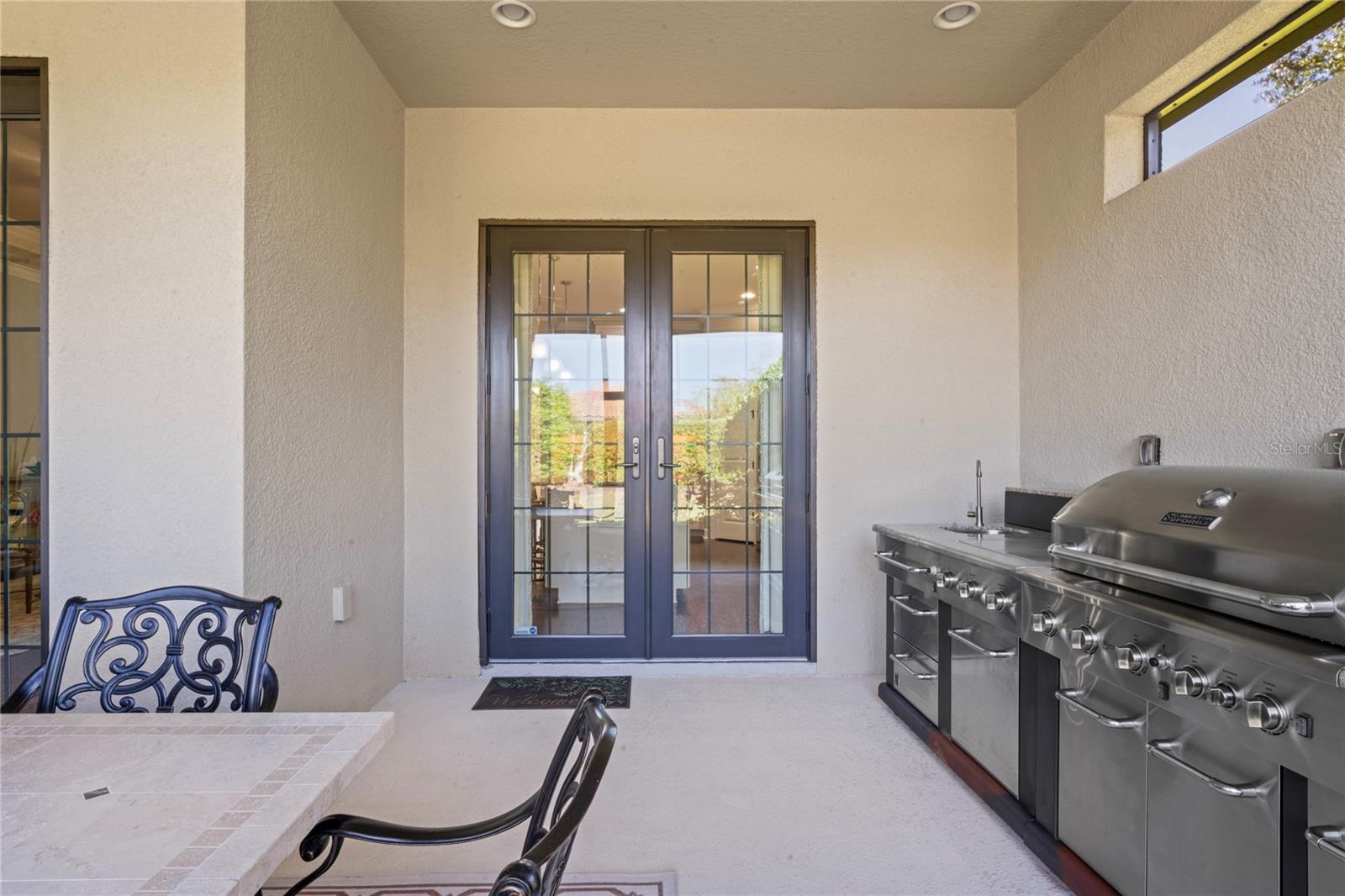 Hurricane-Impact French door from kitchen