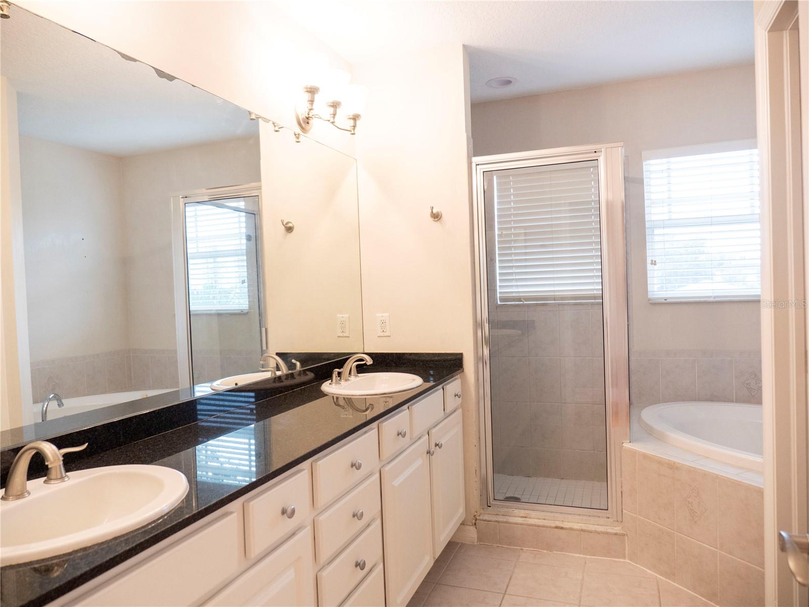 Dual Sinks with garden tub and separate shower
