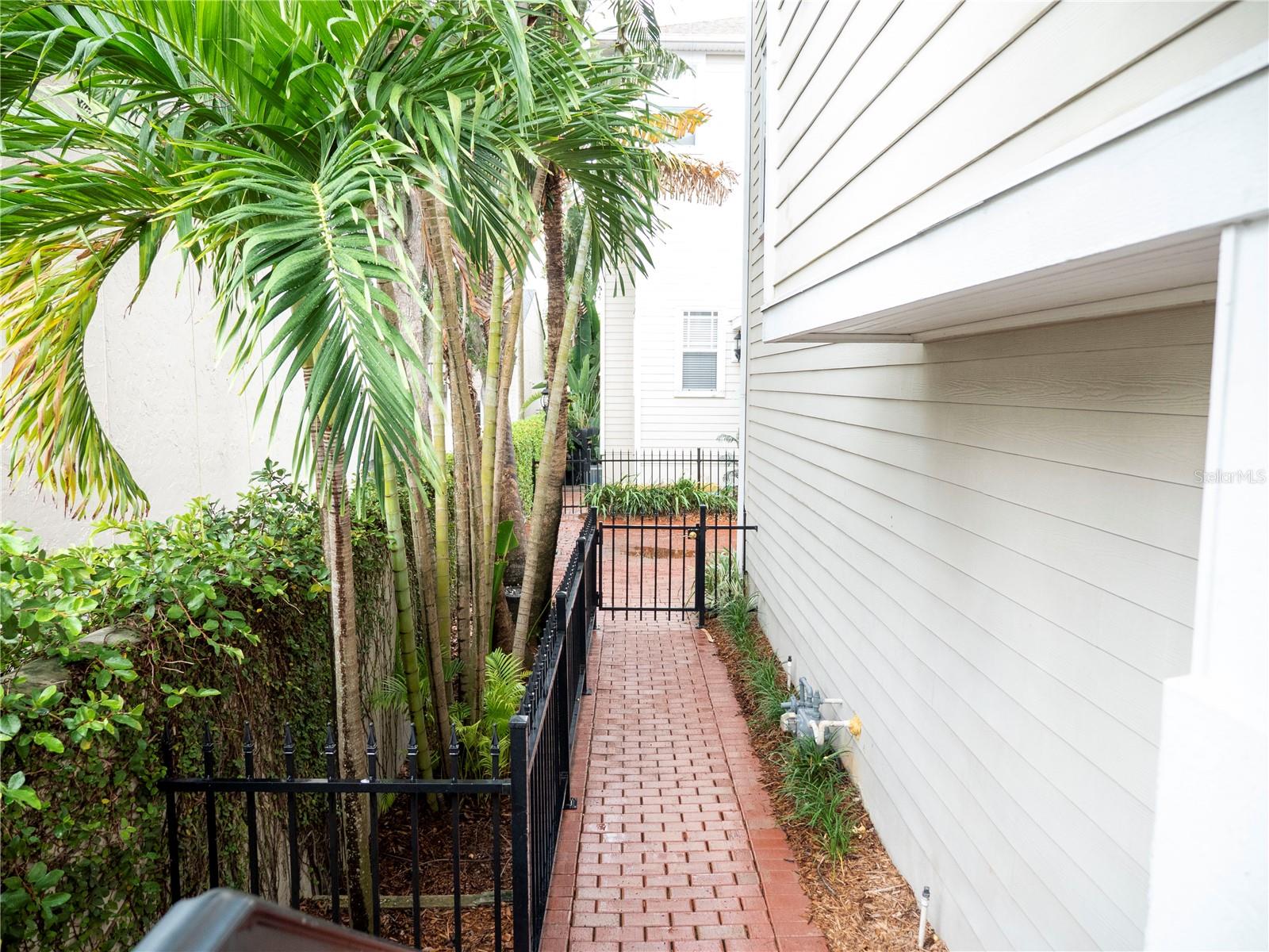 Private fenced walkway