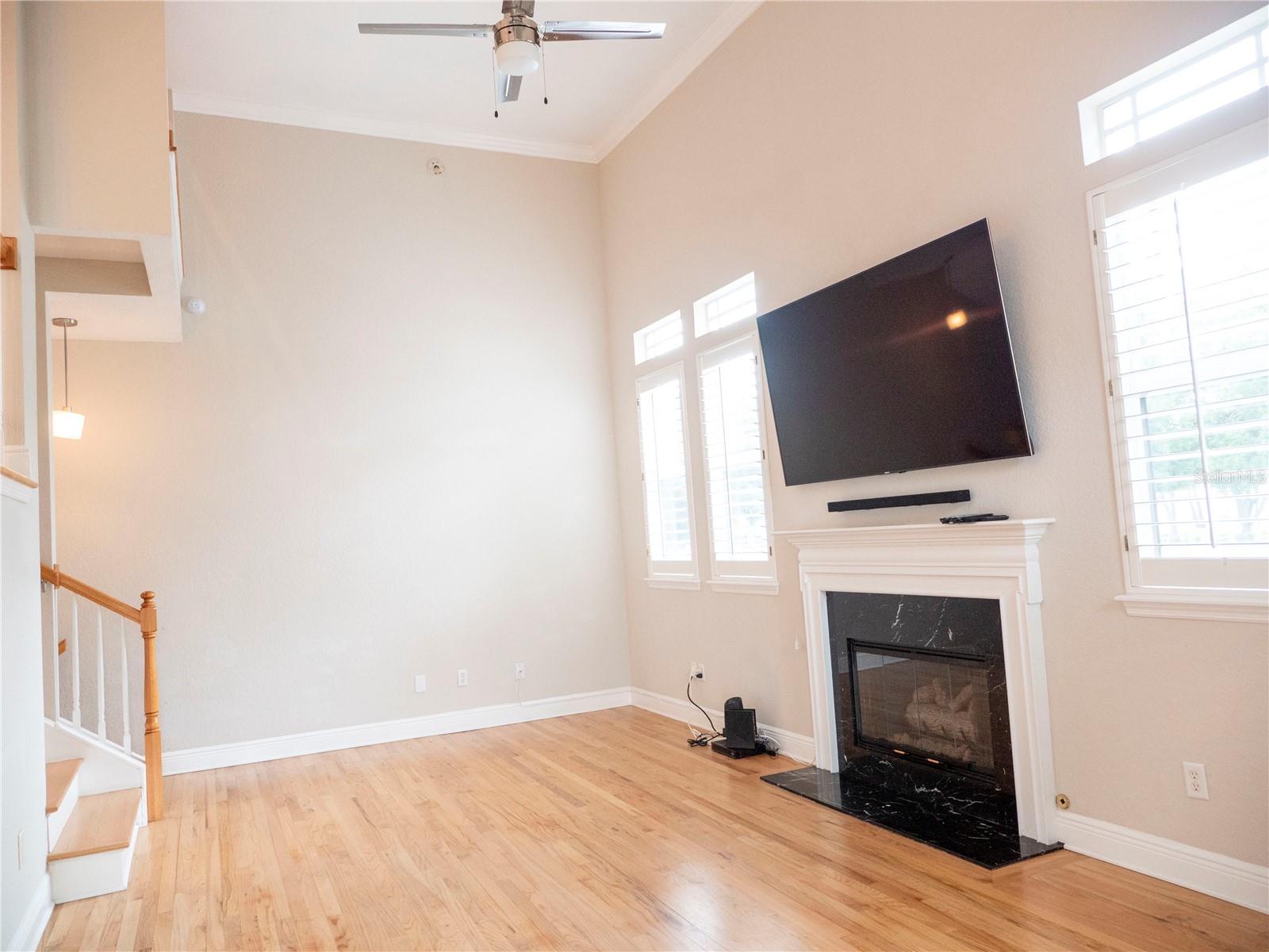 Gas Fireplace with TV and Sound Bar