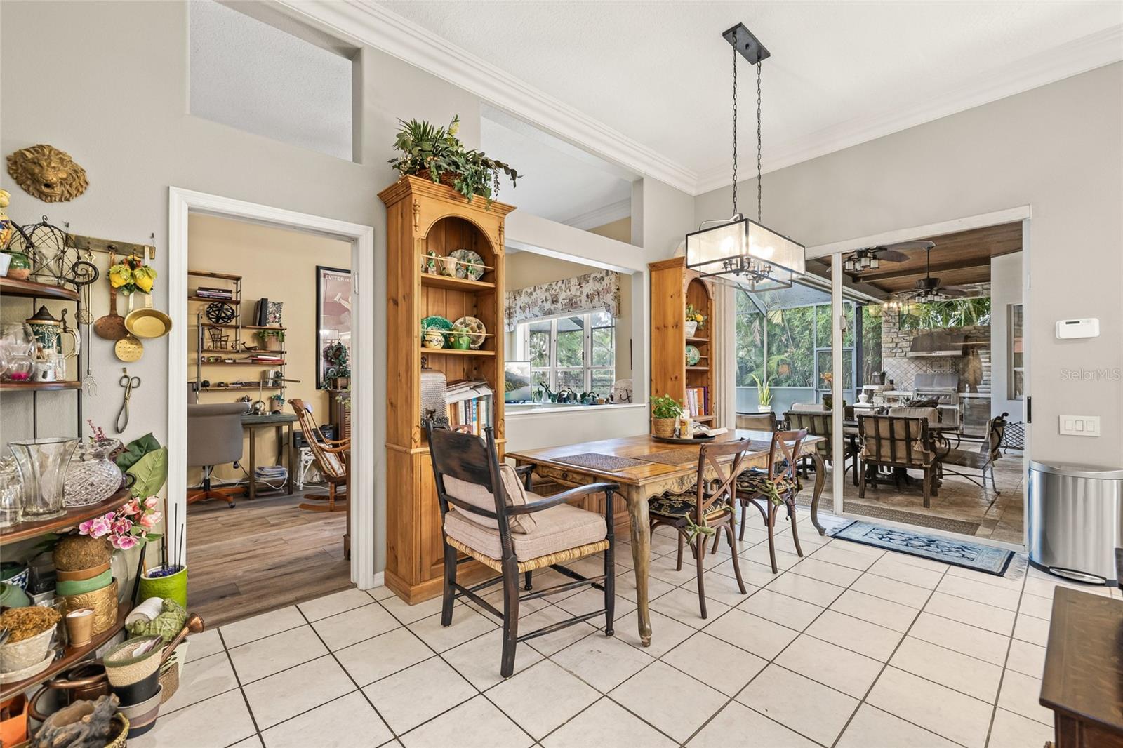 Casual dining space adjacent to the kitchen and outdoor dining area.
