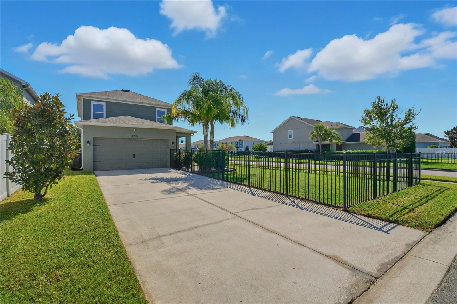 Garage with Extended Driveway