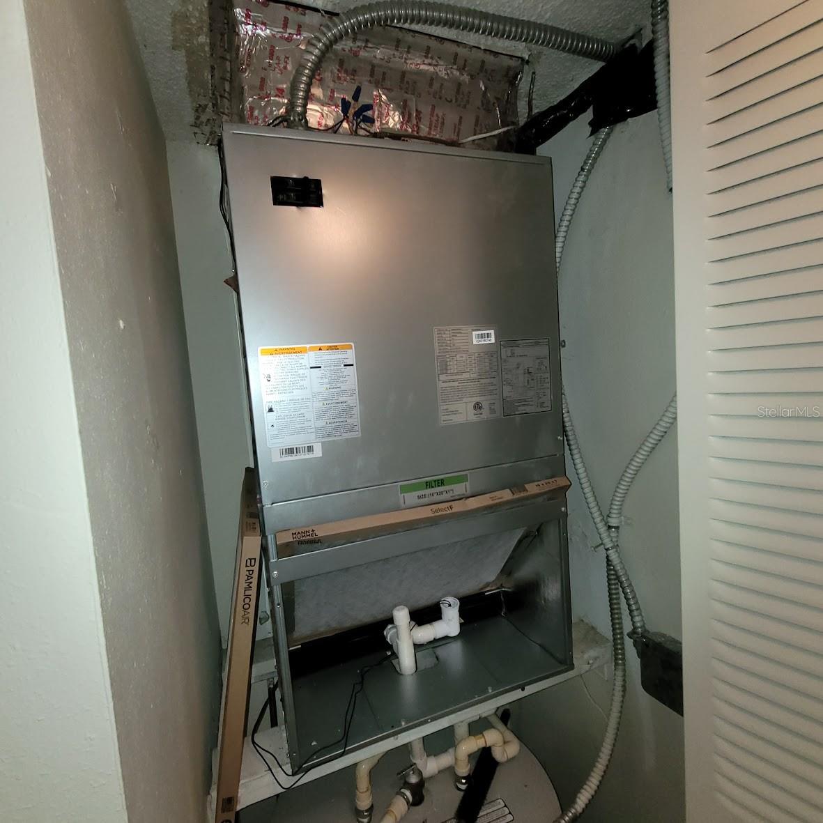 The 2024 HVAC system in the utility closet.