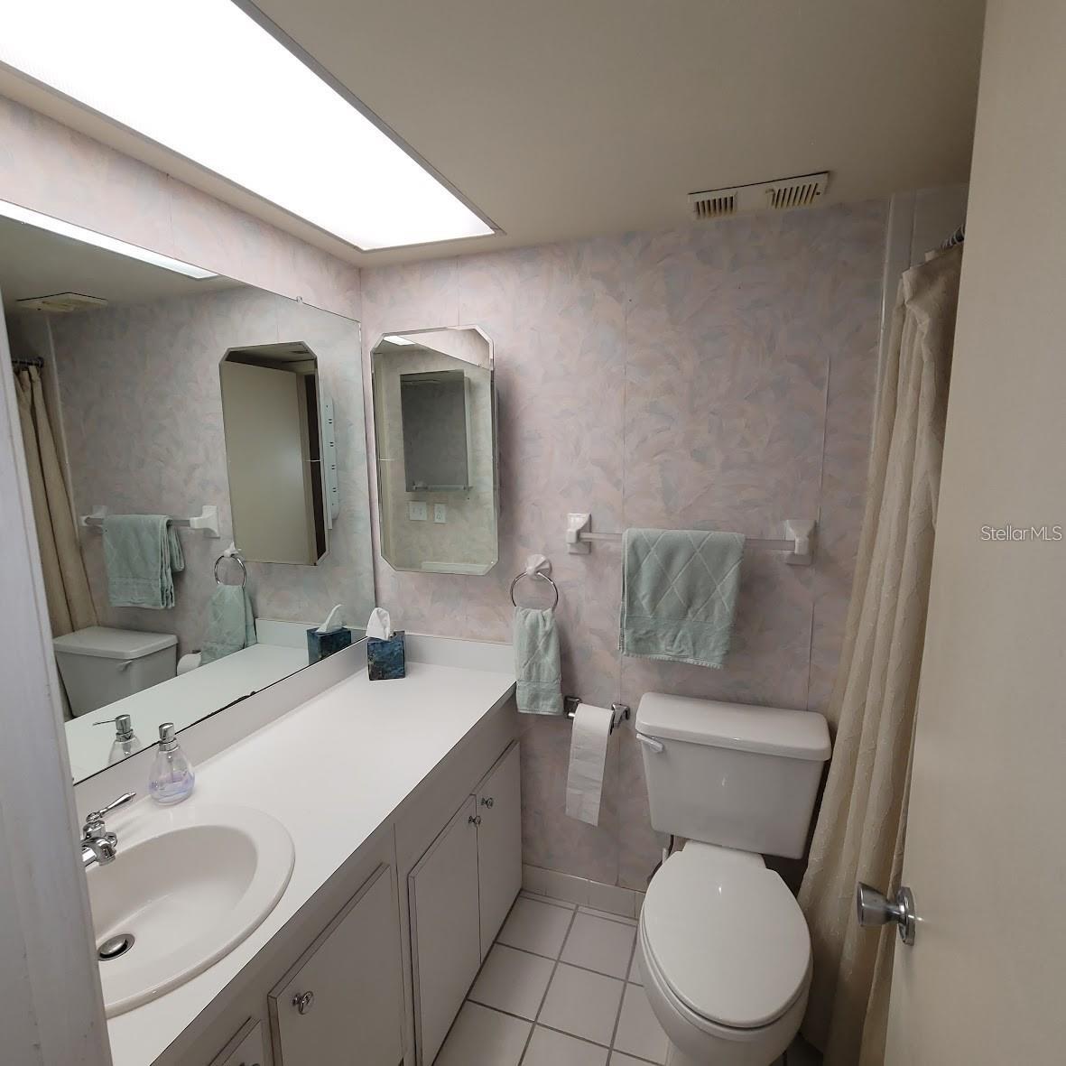 The guest bathroom which is just outside of the guest bedroom.
