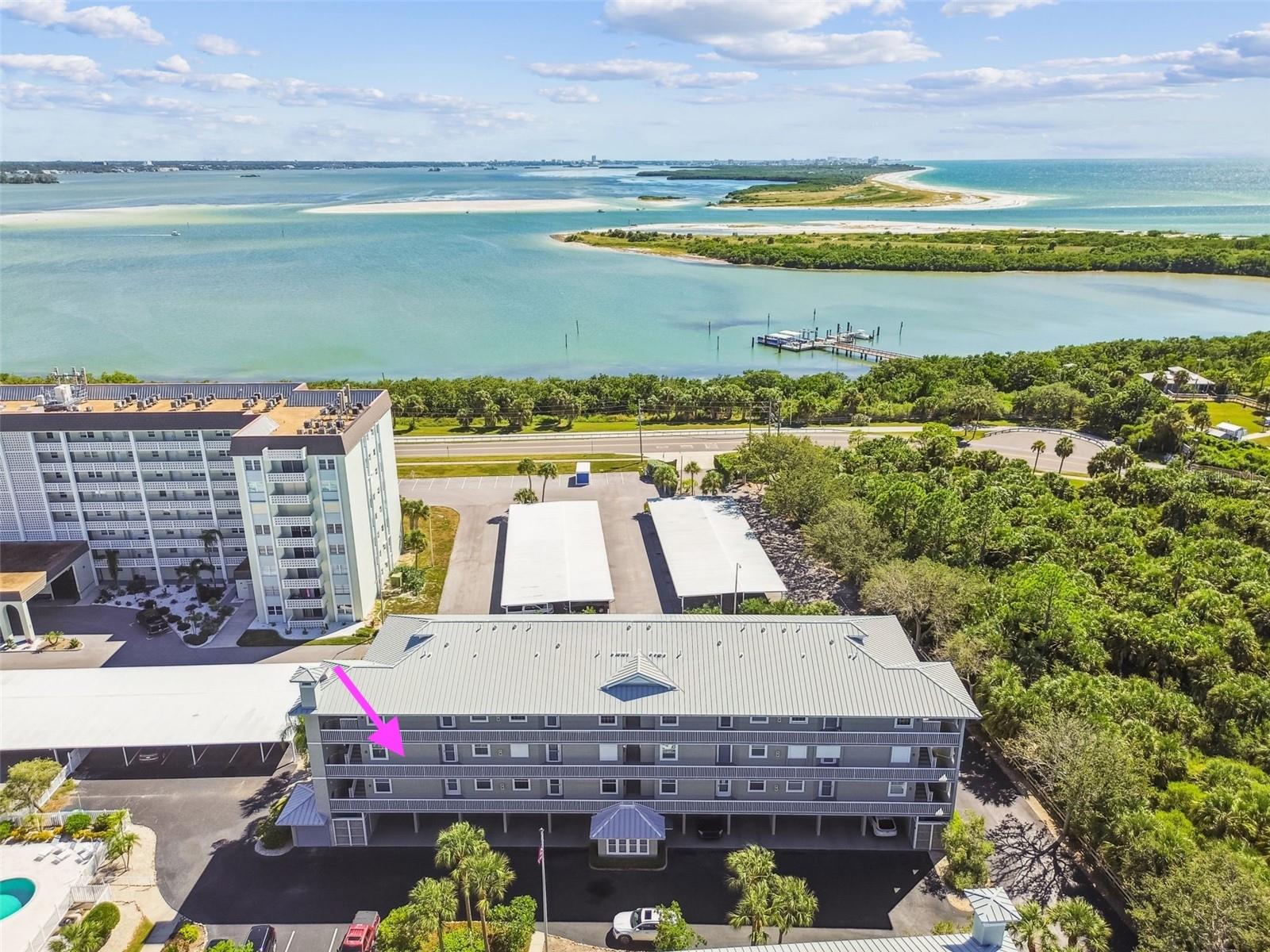 View of intracoastal waterway.  Honeymoon Island park right next door.
