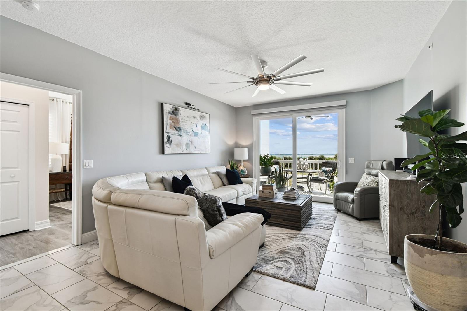 Open great room to balcony