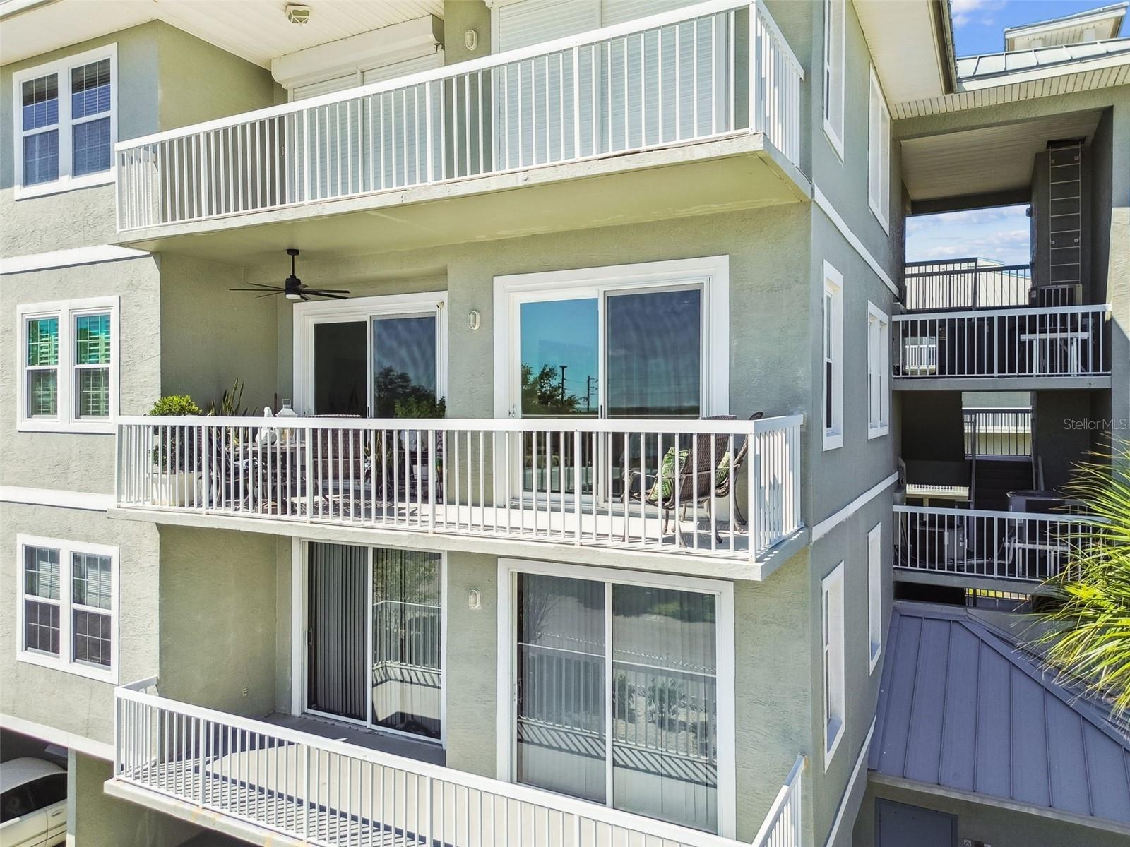 Spacious covered balcony