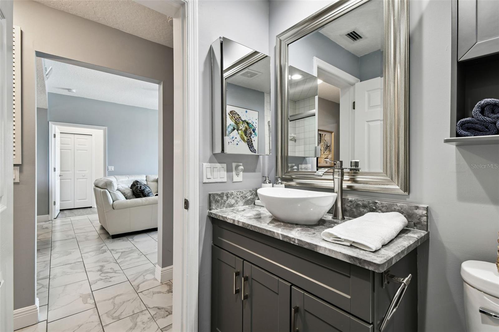 Bath 2, on guest side of condo