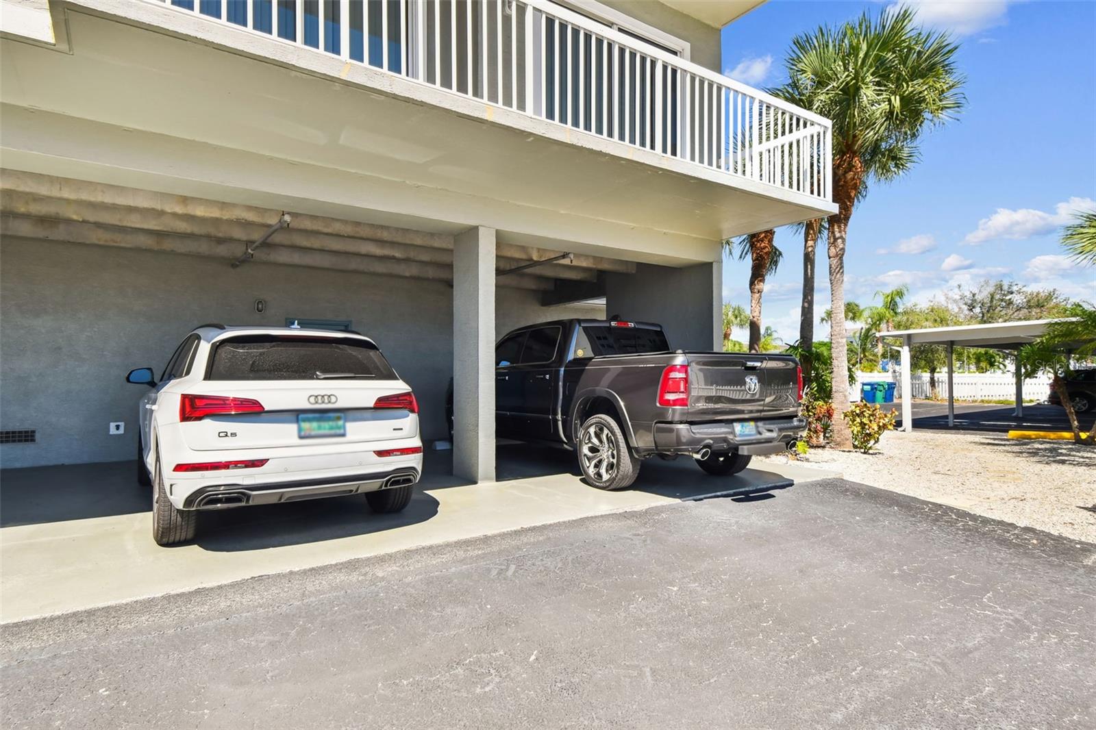 2 parking spaces under building