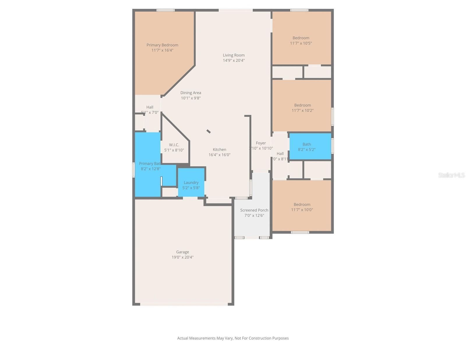 split floorplan with 4 bedrooms