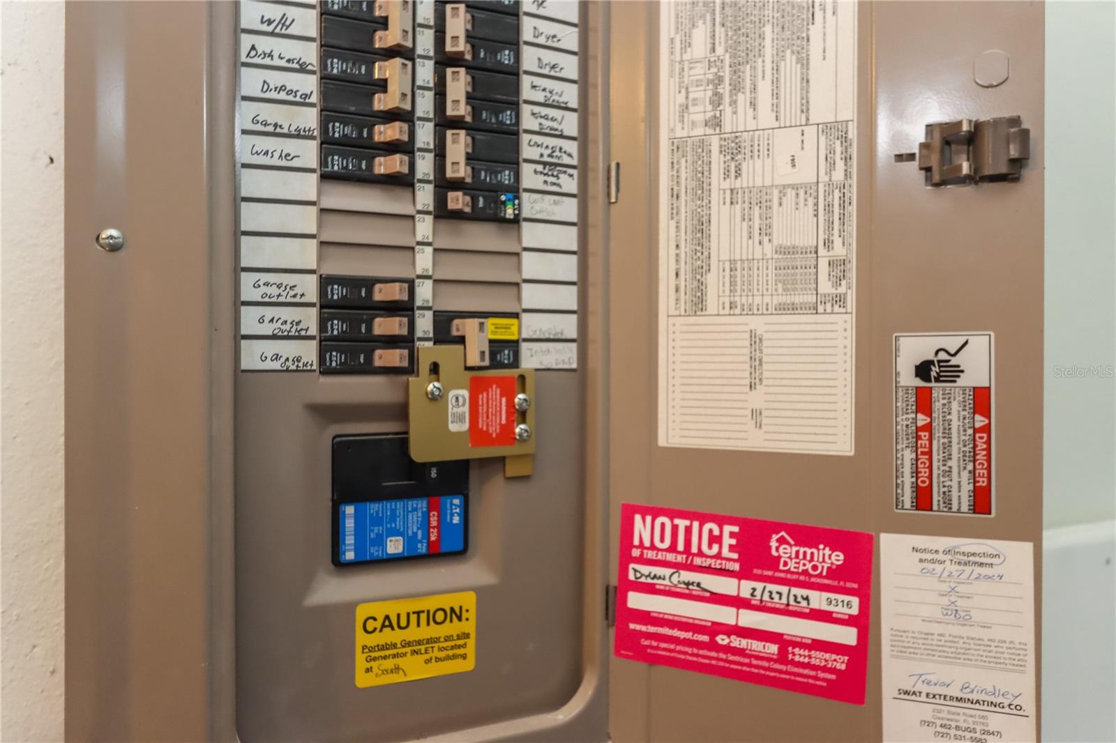 Transfer switch on electric panel for your generator.
