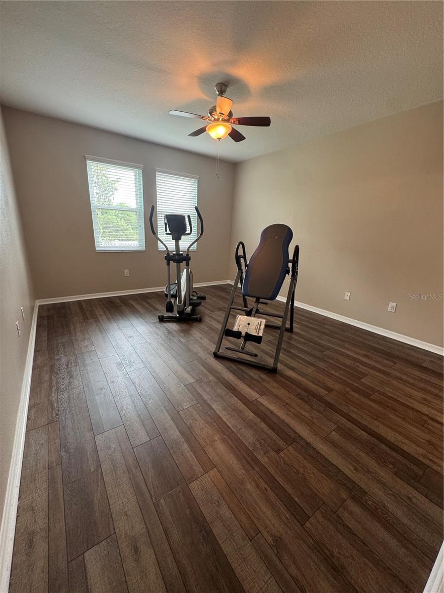 First floor master bedroom suite with pond view.
