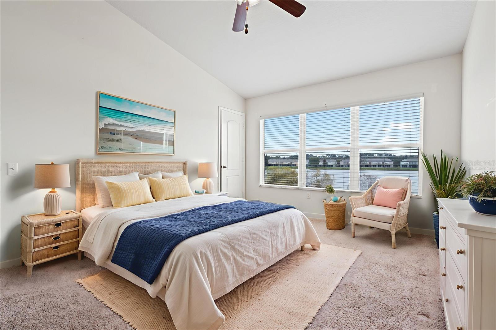 virtually staged main bedroom