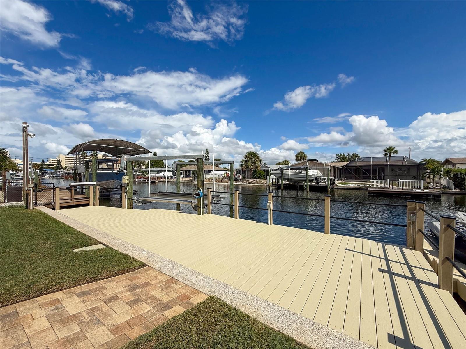 Boat Lift and Stationary Dock