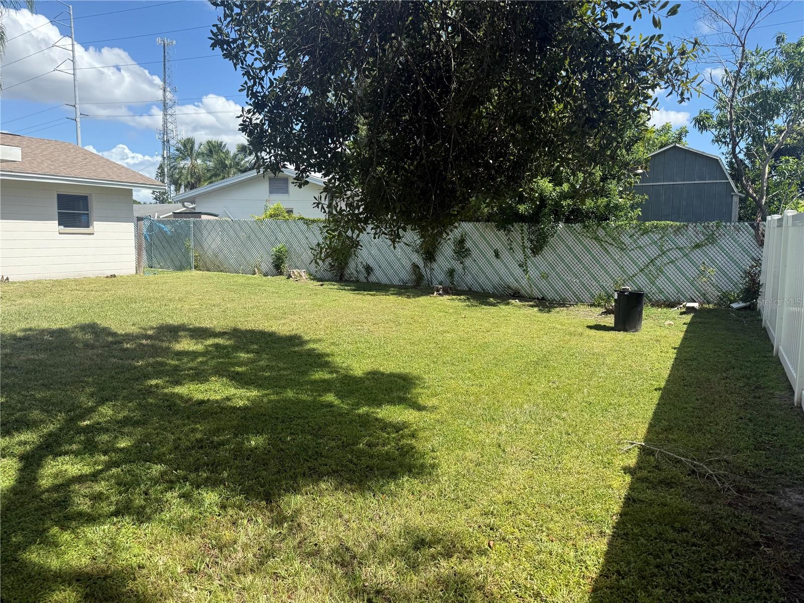 Back yard fenced