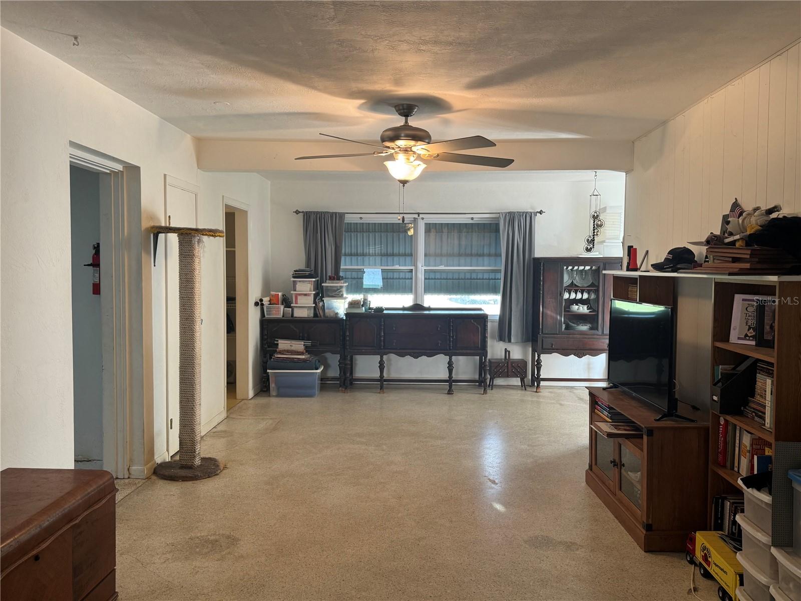 View of LR facing backyard.