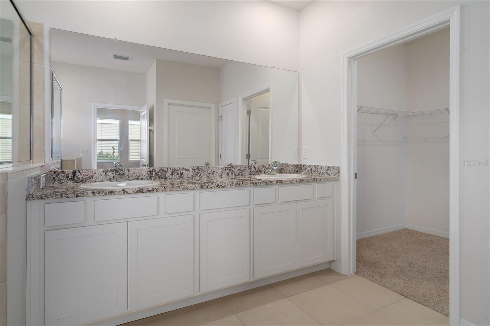 Tall bathroom cabinet height.  Double Vanity.