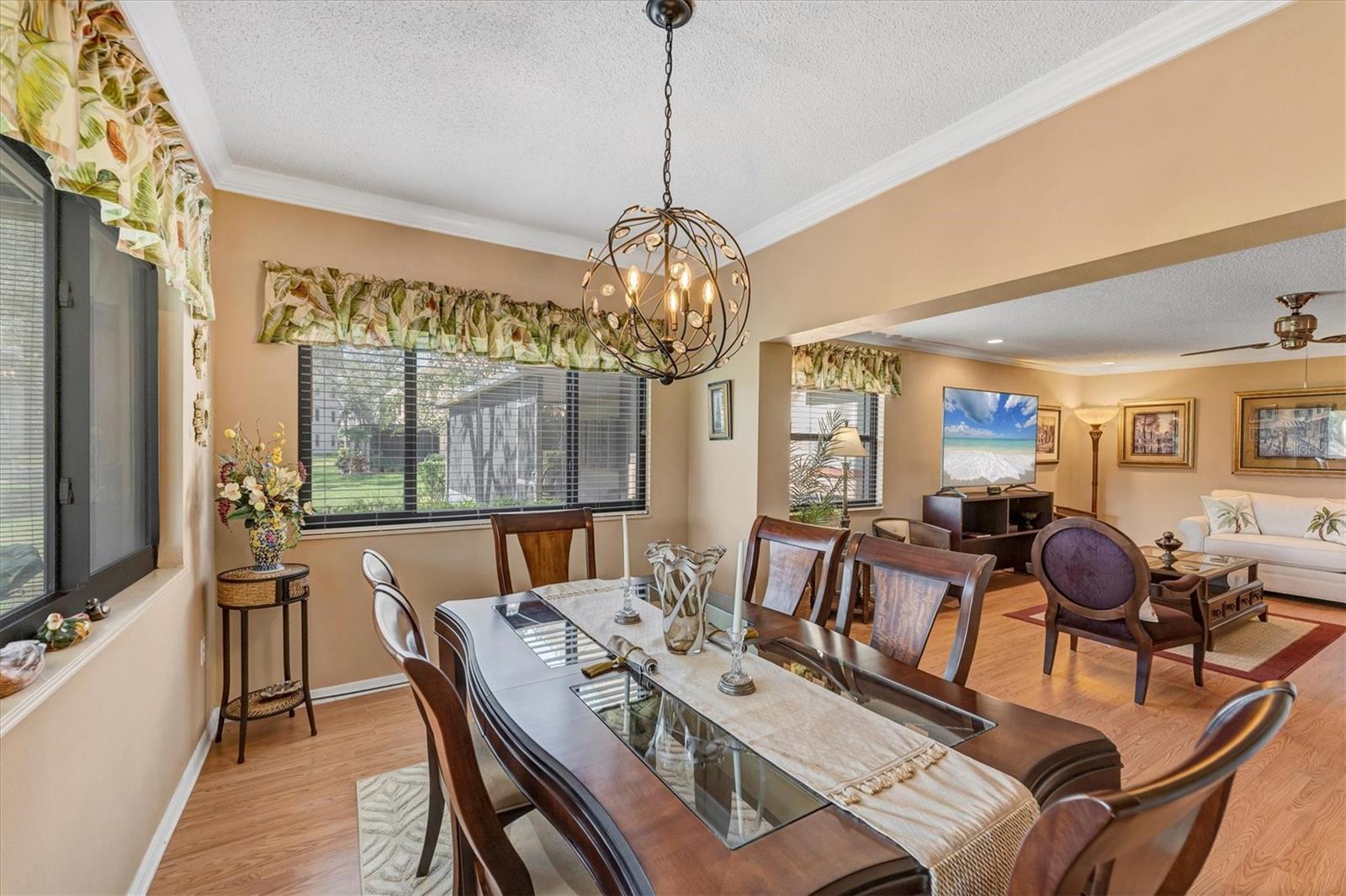 Large dining room can accommodate large dining table!