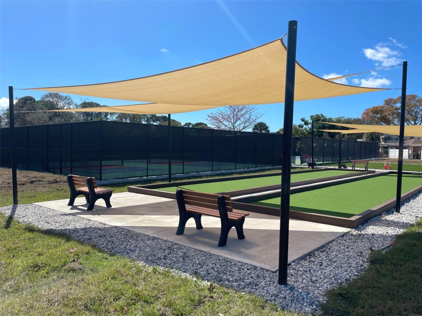 Brand new bocce and pickleball courts.