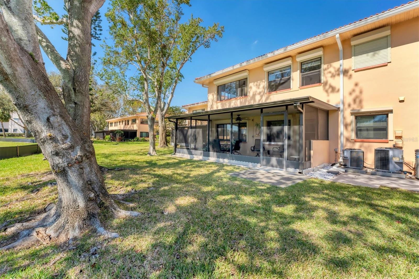 Back of building showing oversized lanai
