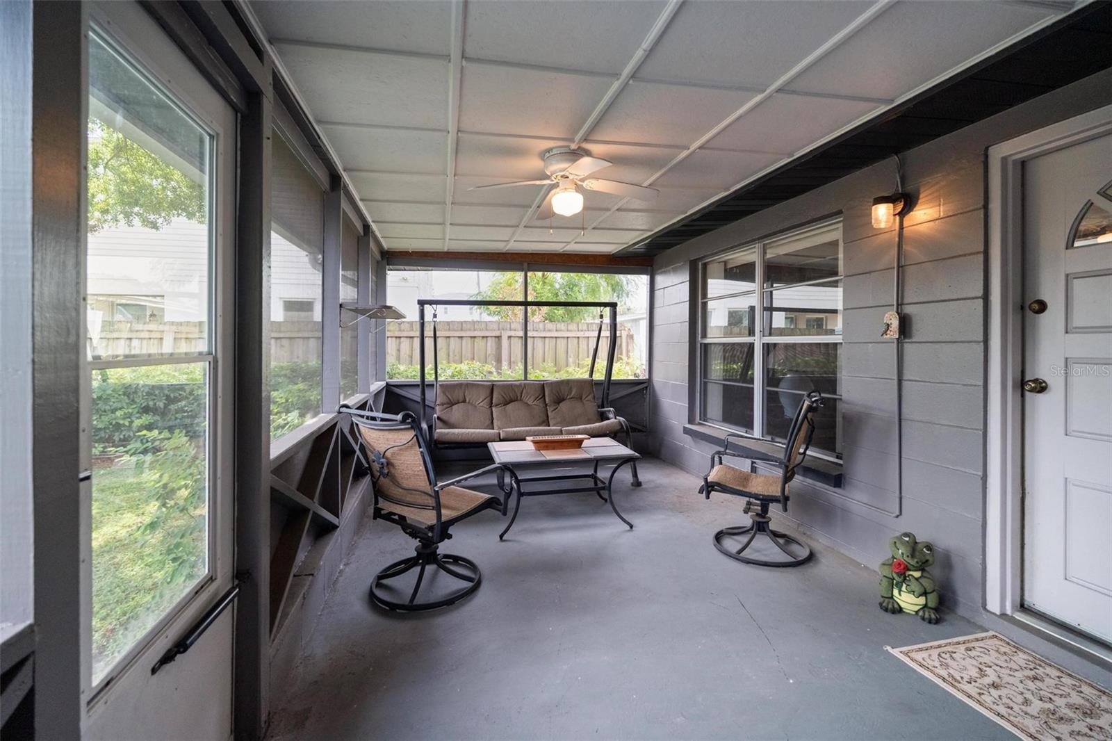 Backyard screened in porch