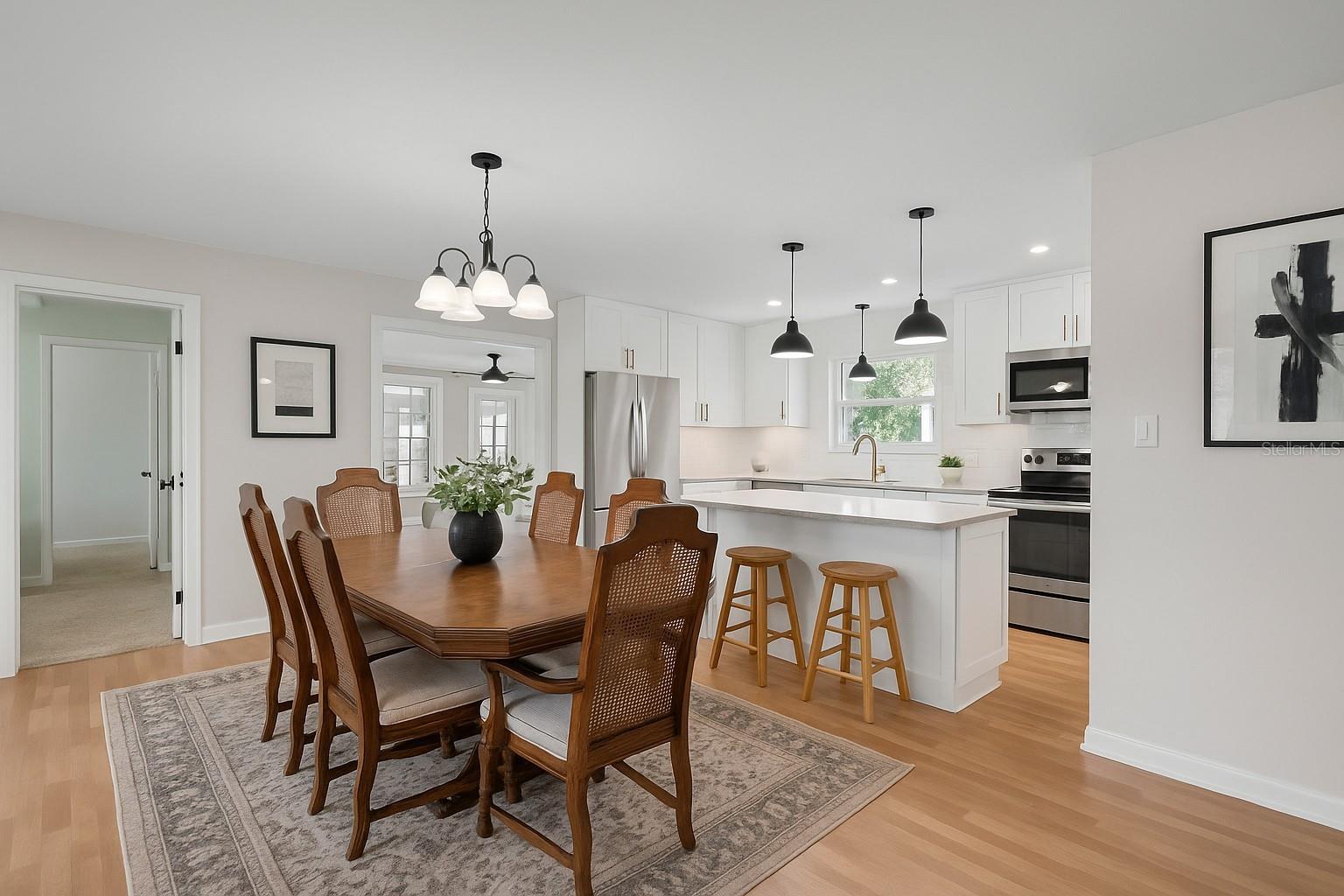 Virtually renovated kitchen/dining room