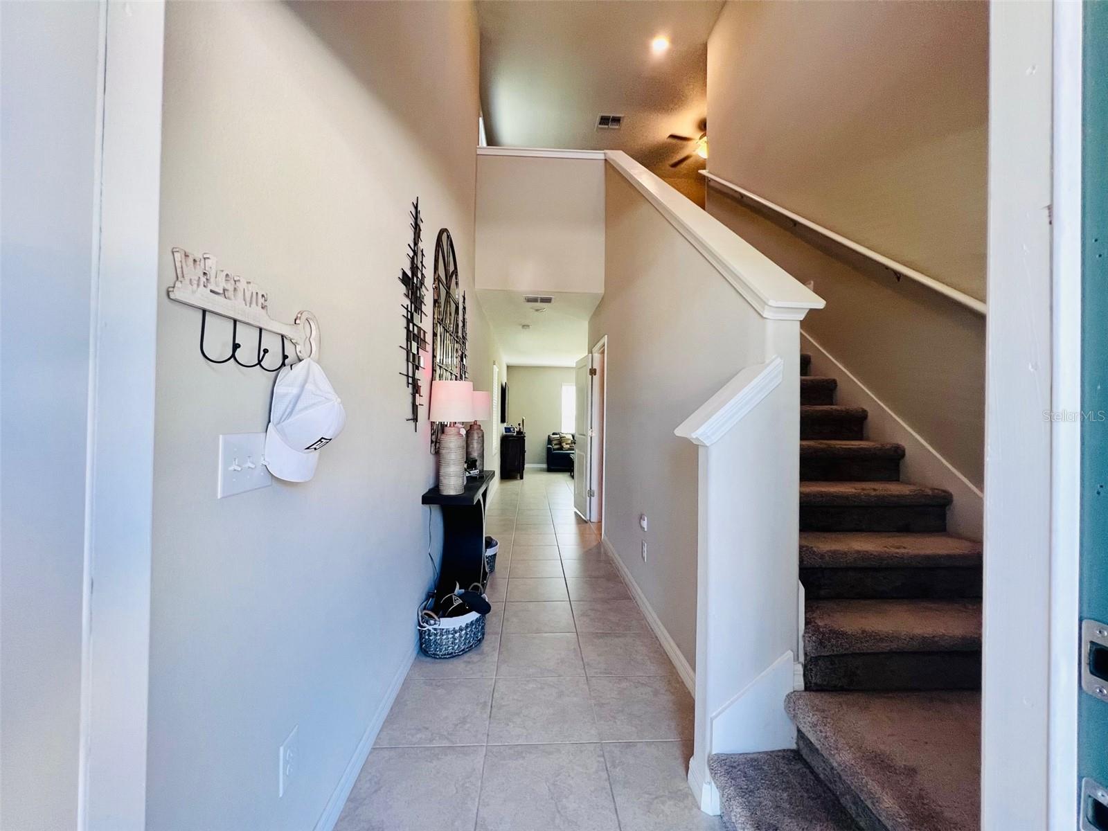 High ceiling foyer