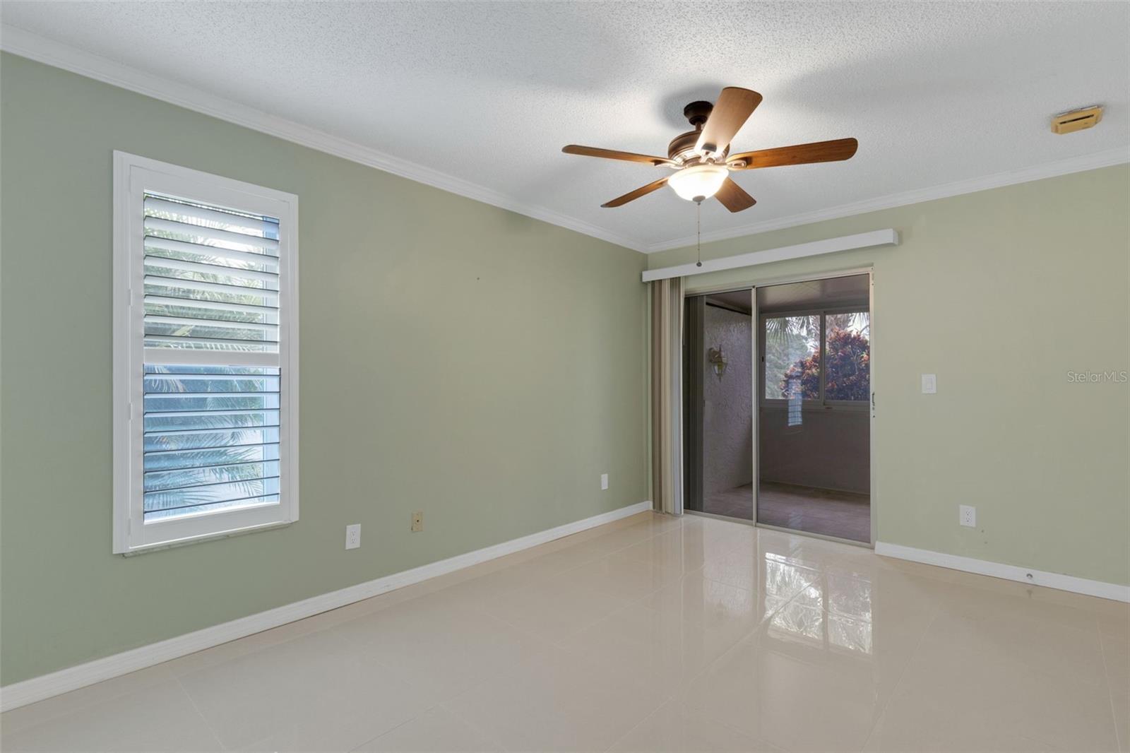 Plantation shutters on all the new windows