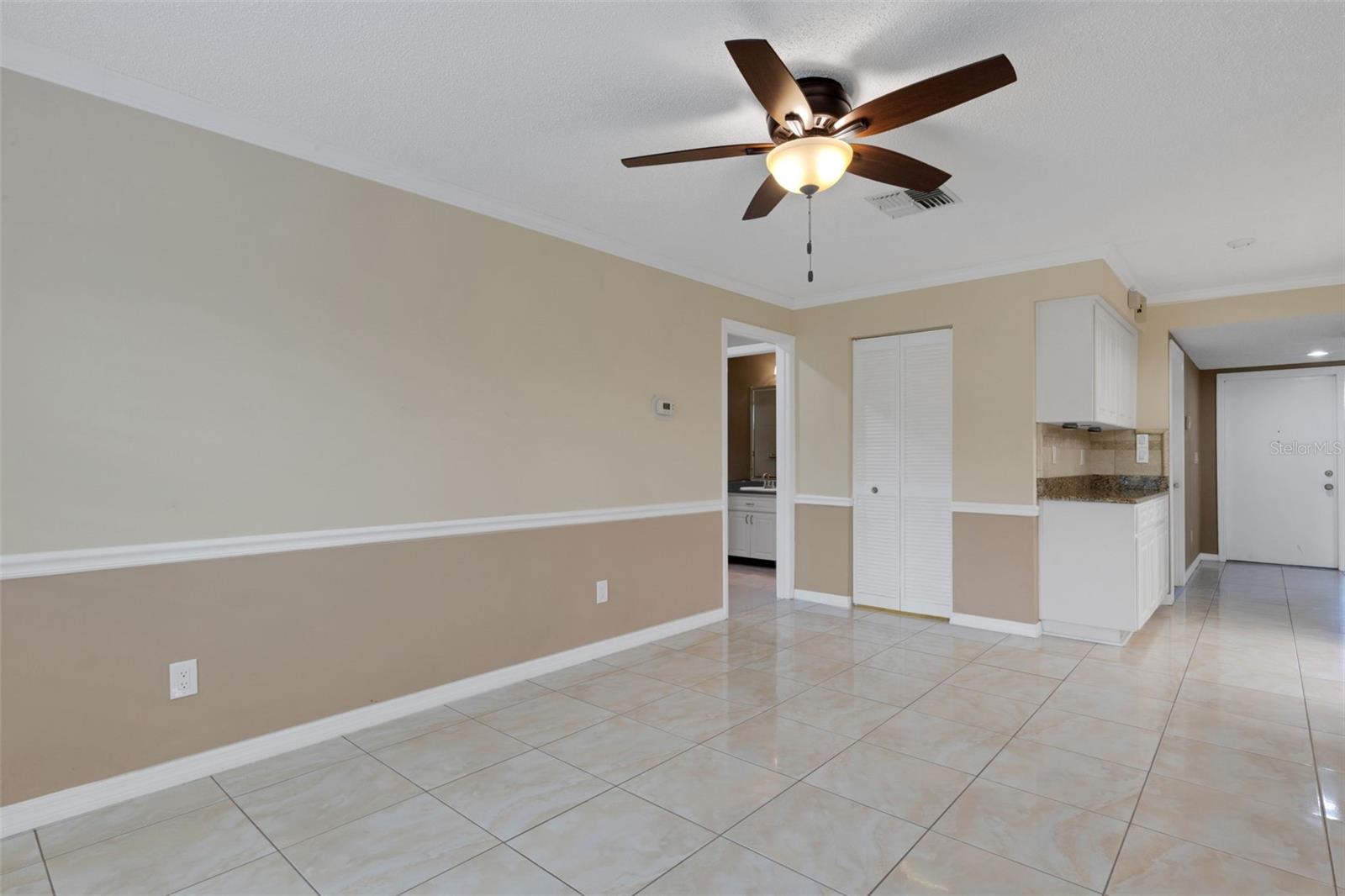 Family room- the closed door is the walk-in pantry