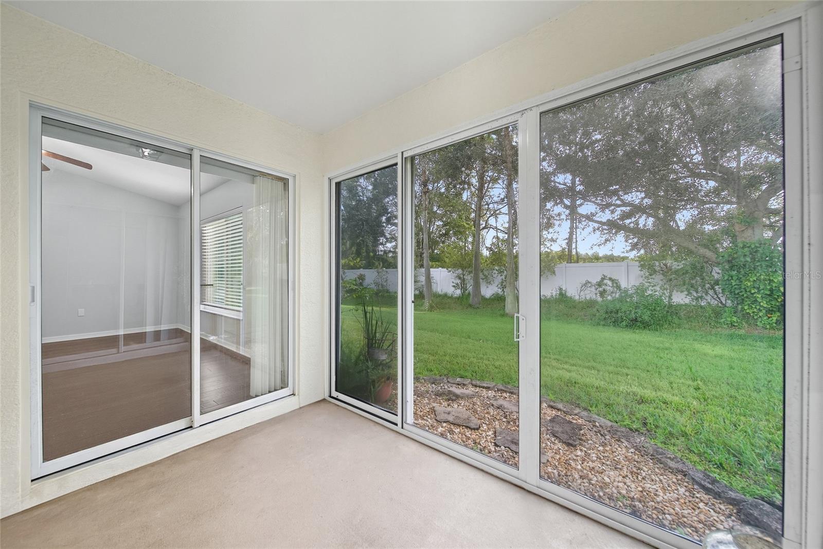 Lanai with sliding doors